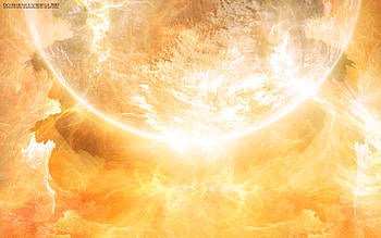 Engulfed by Catherine Liversidge, planet, deviant art, space, fire, catherine liversidge HD wallpaper