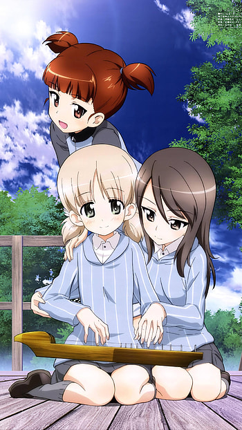 3 Friends, Cute, Girls, anime HD phone wallpaper