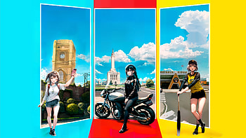 stadium, baseball, baseball bat, motorcycle, tower HD wallpaper