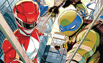 TMNT x Power Rangers: Leonardo & Red Ranger — Comic, Teenage Mutant Ninja Turtles, Leonardo (TMNT), Power Rangers, Red Ranger, Comic HD wallpaper