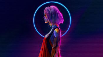Cyborg Girl Pink Hair Short Hair , cyborg, artist, artwork, digital-art, artstation, cyberpunk HD wallpaper