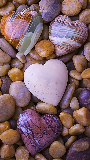 Heart-Shaped Rocks, heart, love, nature, stone HD phone wallpaper