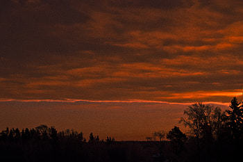 Red sky, clouds, sky, sunset, red HD wallpaper