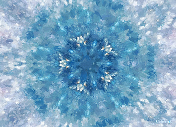 Snowflake, blue, winter, white, fulg, by cehenot, art, fulg de nea, painting, abstract, pictura, texture HD wallpaper
