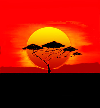 Been a long day, big tree and sun, sunset, art HD phone wallpaper