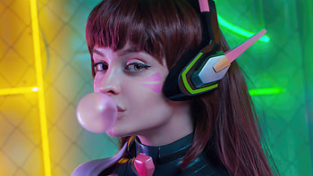 Dva Overwatch Game Cosplay Girl , dva-overwatch, overwatch, games, artwork, artist, digital-art HD wallpaper