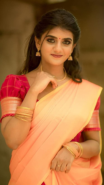 Gabrielle, saree lover, tamil actress HD phone wallpaper
