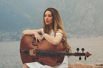 Dark-haired girls, Cello-themed backgrounds, , Musical aesthetics HD wallpaper