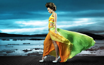 On the top at the world, sea, girl, high quality, fantasy HD wallpaper