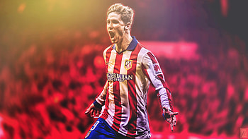 Fernando Torres, Atletico Madrid tribute, Izographic effect, Mobile background HD wallpaper