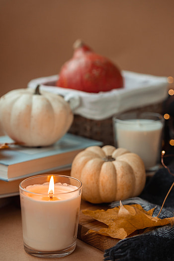 Books, Pumpkin, Miscellanea, Miscellaneous, Leaflet, Candle HD phone wallpaper
