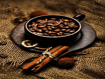 coffee, cinnamon, morning, cup, sack HD wallpaper