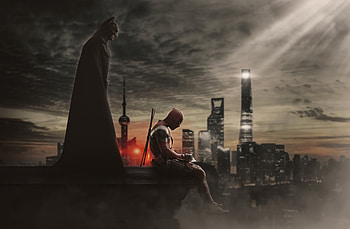 Deadpool And Batman , deadpool, batman, superheroes, artwork, artist, behance HD wallpaper