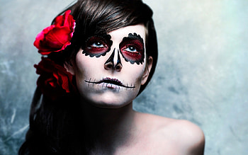 women, paint, sad, flower HD wallpaper