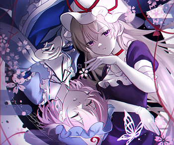 Yuyuko Saigyouji & Yukari Yakumo, Yukari Yakumo, Yuyuko Saigyouji, Anime, Touhou HD wallpaper