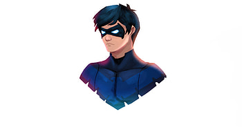 Nightwing Vengeance, nightwing, superheroes, artwork, art, minimalism, artist, white, artstation HD wallpaper