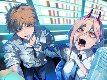 Chainsaw Man : Denji & Power Unleashed in Anime Action, Power (Chainsaw Man), Denji (Chainsaw Man), Anime, Chainsaw Man HD wallpaper