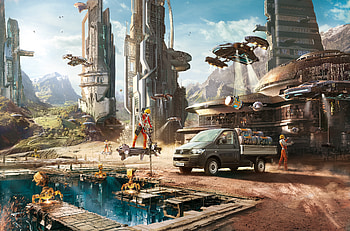 Building, Construction, Sci Fi, City, Car, Futuristic, Robot, Skyscraper HD wallpaper