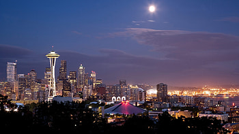 Seattle Skyline, Urban landscape, Aerial view, Vibrant city HD wallpaper
