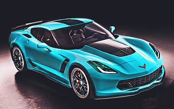 Chevrolet Corvette Stingray, studio, 2021 cars, supercars, Chevrolet Corvette C8, 2021 Chevrolet Corvette, turquoise Corvette, american cars, Chevrolet HD wallpaper