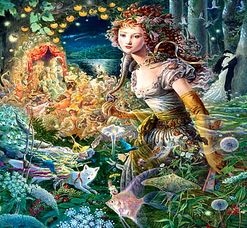 Wildwood Dancing F, artwork, lady, painting, art, portrait, beautiful, illustration HD wallpaper