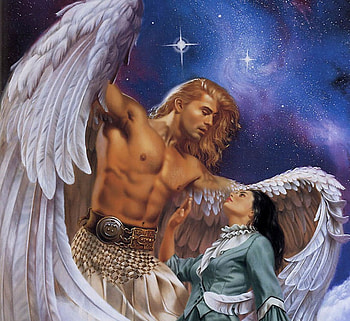 Rowena Morrill 'Guardian Angel', guardian, rowena morrill, fantasy, art, angel HD wallpaper