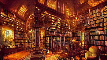 Hidden Library, AI Art, fantasy, library HD wallpaper