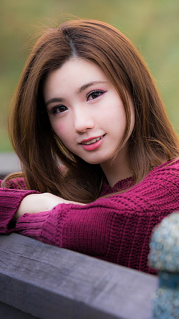 Radiant Redhead Smile: Asian Beauty Charm, redhead, smile, model, woman, asian HD phone wallpaper