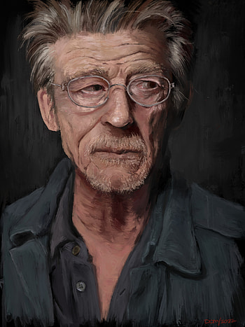 John Hurt, Sketch by Dom Wright, Artistic interpretation, Astounding talent HD phone wallpaper