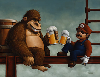 Best Friends, video games, donkey kong, nintendo, mario HD wallpaper
