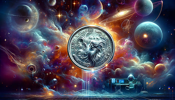 Mystical Silver Coin Cosmic, silver coin, space, cosmic, planet, Digital Art HD wallpaper