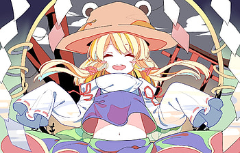 Cute, suwako moriya, closed eyes HD wallpaper