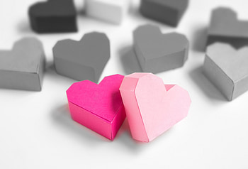 love, hearts, light and dark, pink and black, two colors HD wallpaper