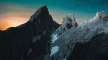 Vibrant Evening Sky Rocks Mountains , mountains, sky, rocks, nature HD wallpaper
