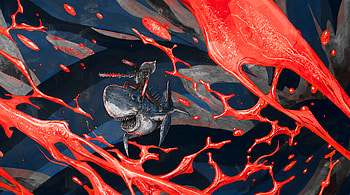 Chainsaw Man Reze Arc - Denji Riding Beam in trippy paint ink splash art, Denji (Chainsaw Man), Beam (Chainsaw Man), Anime HD wallpaper