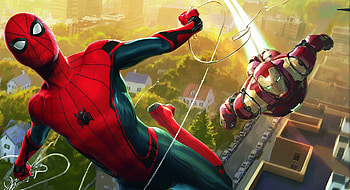 Spiderman And Iron Man Artwork, spiderman-homecoming, spiderman, 2017-movies, movies, super-heroes, iron-man, artwork HD wallpaper