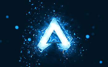 Apex Legends blue logo, , blue neon lights, creative, blue abstract background, Apex Legends logo, games brands, Apex Legends HD wallpaper