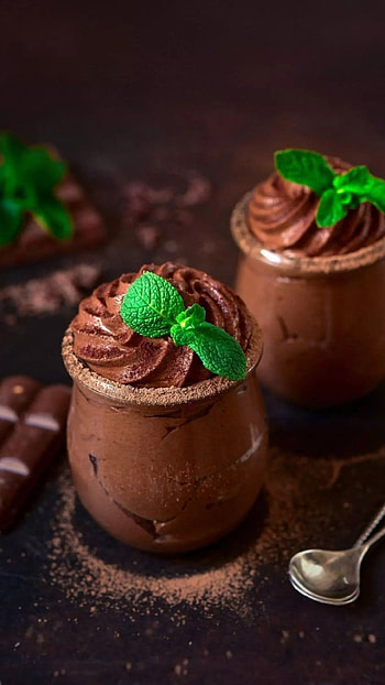 Decadent chocolate pudding, Mouthwatering delight, Irresistible cravings, Tempting dessert HD phone wallpaper