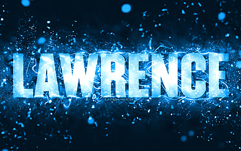 Happy Birtay Lawrence, , blue neon lights, Lawrence name, creative, Lawrence Happy Birtay, Lawrence Birtay, popular american male names, with Lawrence name, Lawrence HD wallpaper