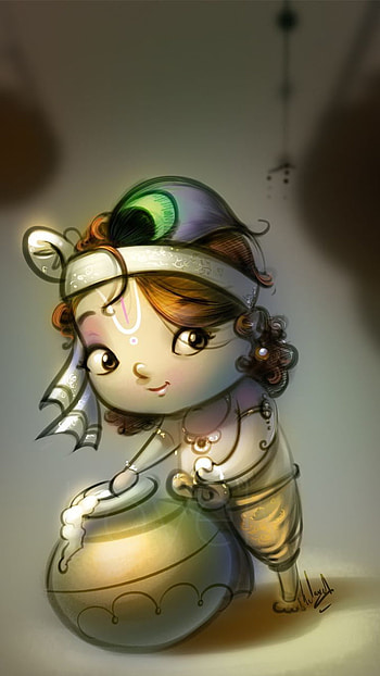 Krishna, butter, makhan, god HD phone wallpaper