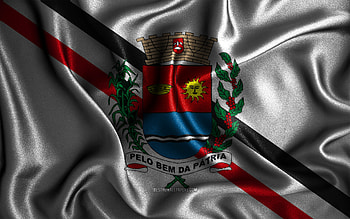 Araras flag, , silk wavy flags, brazilian cities, Day of Araras, Flag of Araras, fabric flags, 3D art, Araras, cities of Brazil, Araras 3D flag HD wallpaper