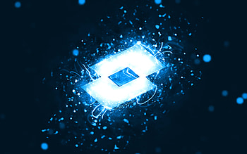 Lotto blue logo, , blue neon lights, creative, blue abstract background, Lotto logo, brands, Lotto HD wallpaper