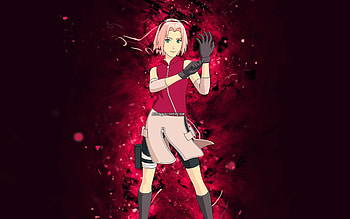Sakura Haruno, , purple neon lights, Fortnite Battle Royale, Fortnite characters, Sakura Haruno Skin, Fortnite, Sakura Haruno Fortnite HD wallpaper