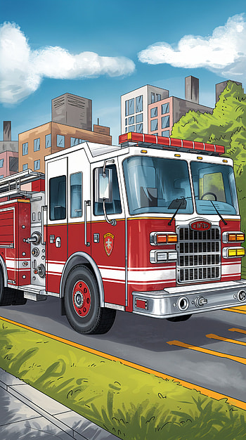 Dynamic Fire Truck for Your , urban landscape HD phone wallpaper