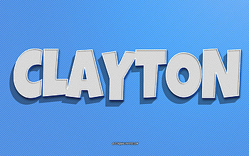 Clayton, blue lines background, with names, Clayton name, male names, Clayton greeting card, line art, with Clayton name HD wallpaper