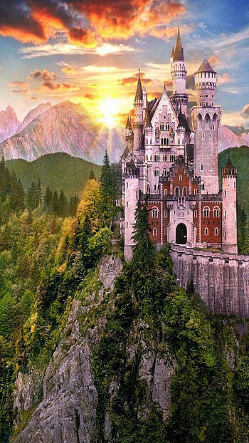 cliff, man made, castle HD phone wallpaper