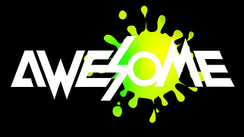 Awesome, splatter, black and white, green, paint, monster, splat HD wallpaper
