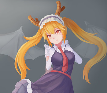 Cute maid, Tohru, art HD wallpaper