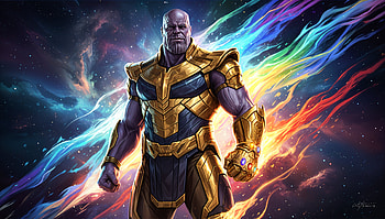 Thanos — Cosmic Conqueror, Infinity Gauntlet, Marvel Comics, Supervillain, Space HD wallpaper
