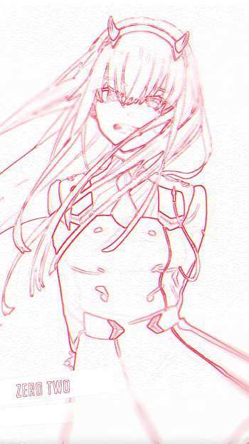 Zero Two Anime Art: Darling in the FranXX , Zero Two (Darling in the FranXX), Anime, Darling in the FranXX HD phone wallpaper